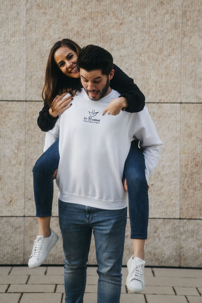 Sweatshirt Unisex, schwarz, mit '#DontForgetToSmile' Bestickung in der Mitte